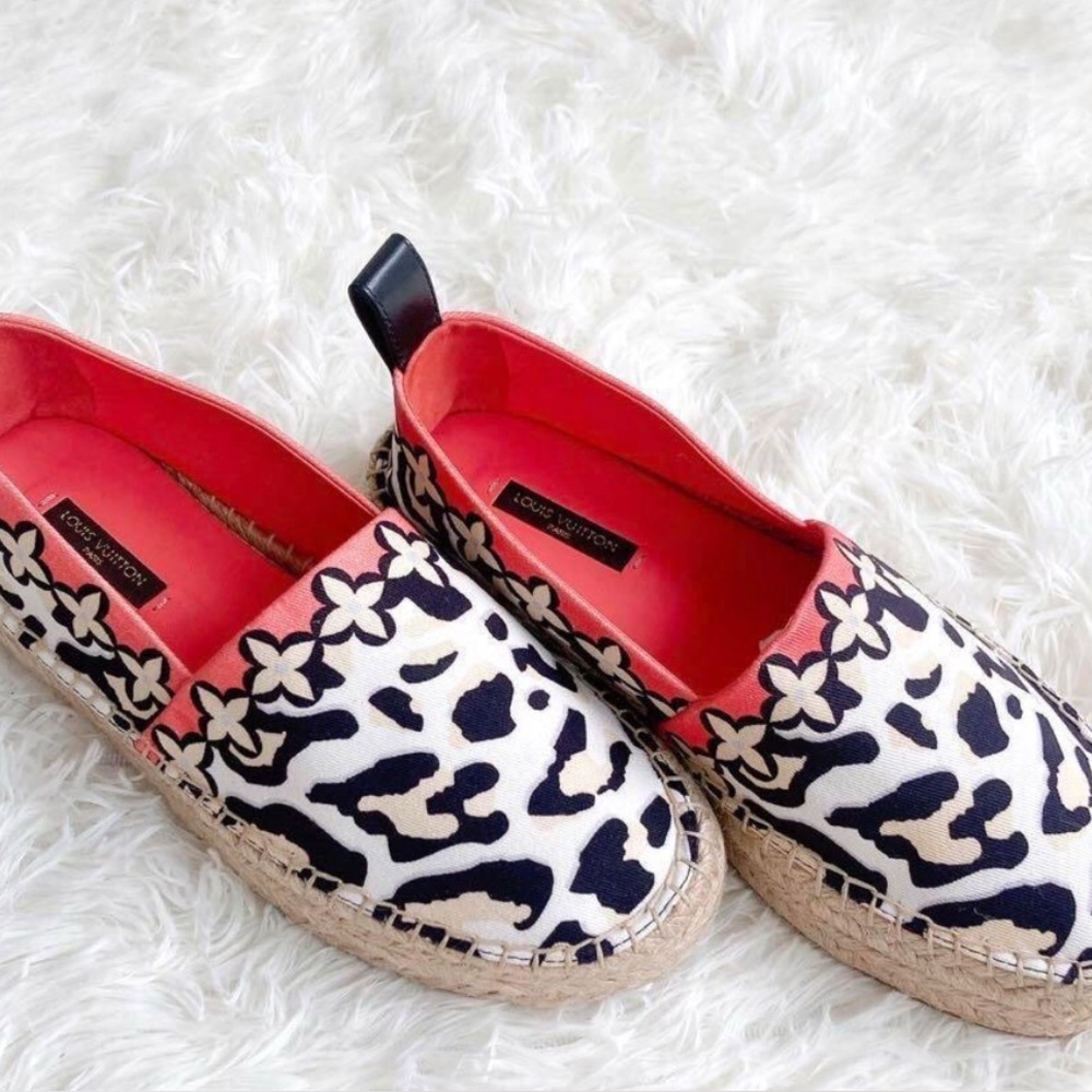 Louis Vuitton Multicolor Espadrilles with Brown Soles with dust bag